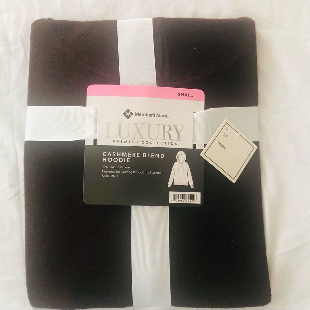 NWT New Member’s Mark Cashmere Blend Hoodie, color Brown, Various Sizes - Picture 4 of 6